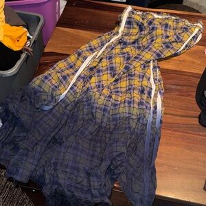 Gimmicks by BKE Yellow and Blue Plaid Kids Dress